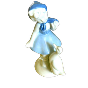 Gerold Porzellan Girl and Duck Porcelain Made in Germany